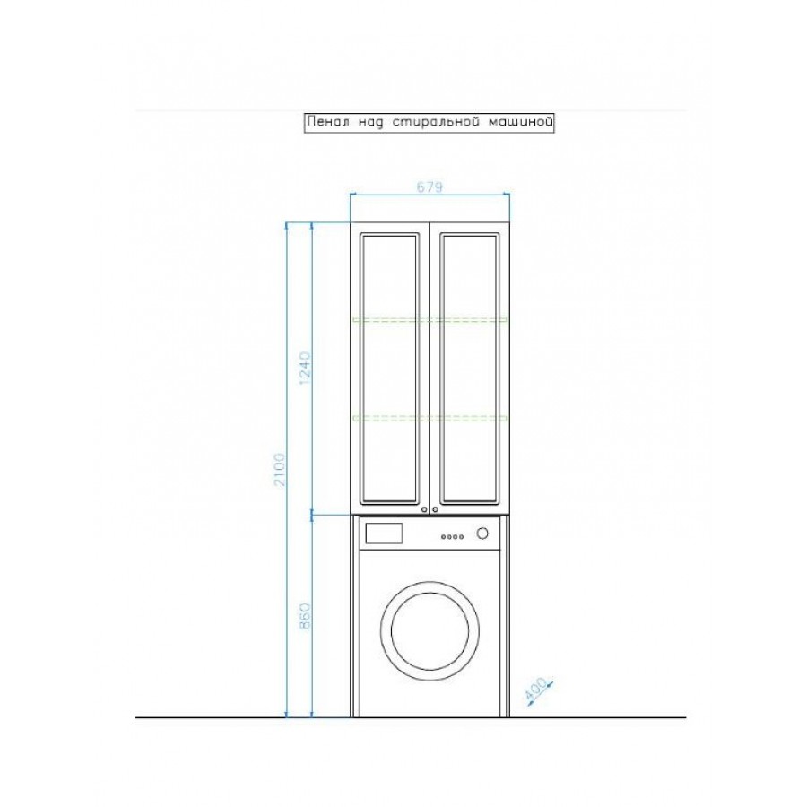 Шкаф-пенал над стиральной машиной Style Line Эко Стандарт 68 белый  АА00-000060, 15097 цена, купить в Санкт-Петербурге
