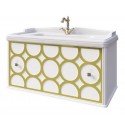 Тумба с раковиной Caprigo CAPRICE 100 белая золото 25015/B231/gold