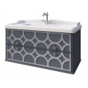 Тумба с раковиной Caprigo CAPRICE 100 графит серебро 2 ящика 25115/L810/silver