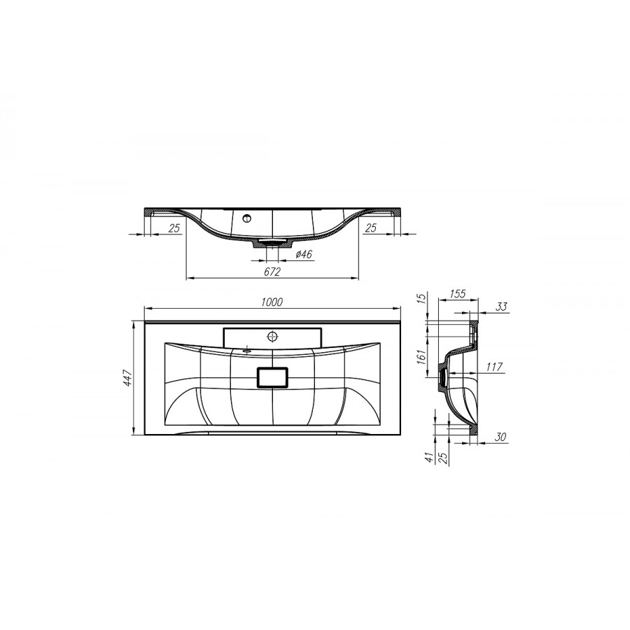 Тумба с раковиной belbagno marino 100 rovere ciliegio