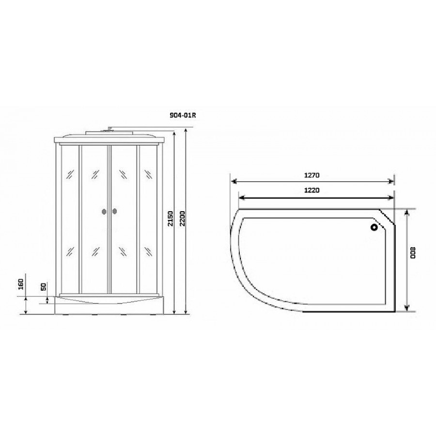 Душевая кабина Niagara NG-904 131х80 R, 80200 цена, купить в  Санкт-Петербурге