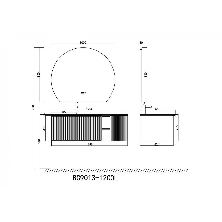 Тумба с раковиной Orans 120 BC-9013-1200L