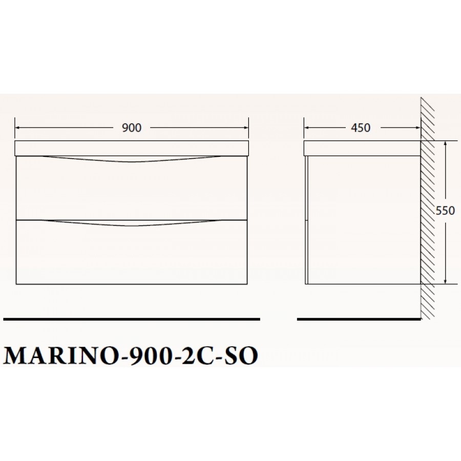 Тумба с раковиной belbagno marino 100 bianco opaco