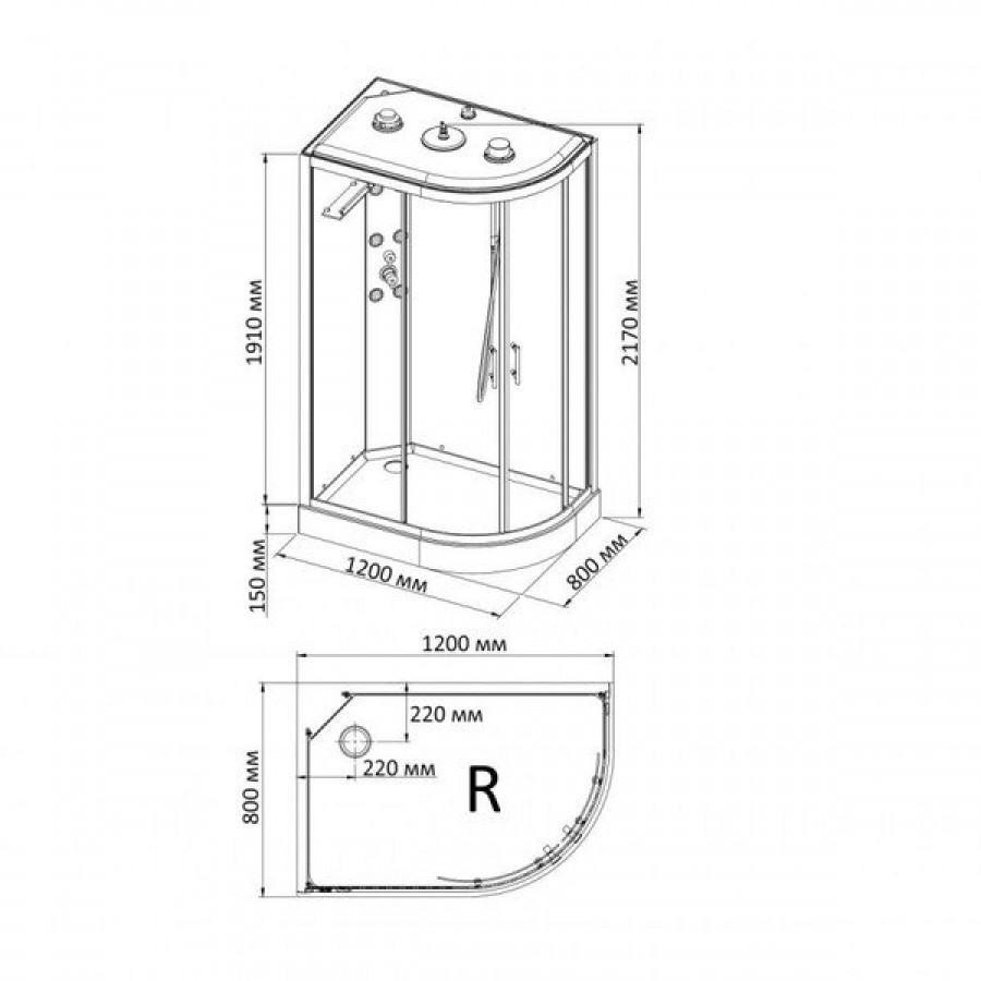 Душевая кабина BandHours Cristal L 120x80 отзывы