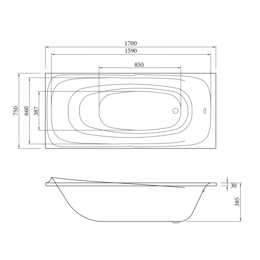 Акриловая ванна C-Bath Saturn 170x75 CBQ012001, 35280 цена, купить в  Санкт-Петербурге