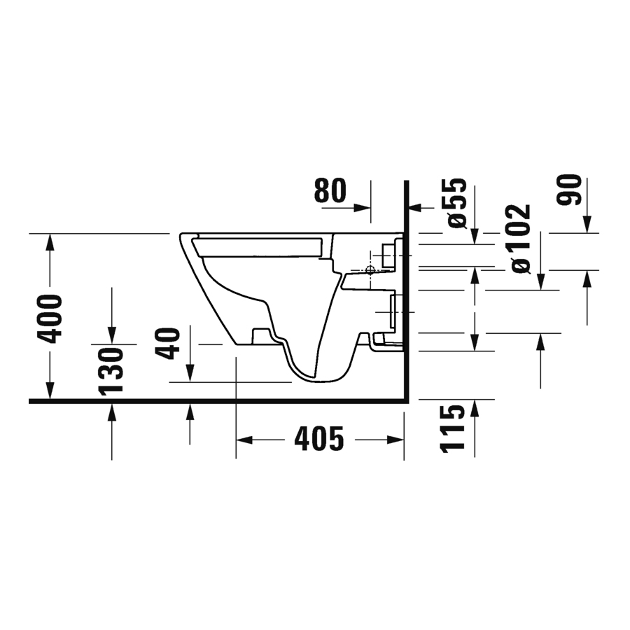 Унитаз подвесной Duravit D-Neo (2577092000) с покрытием HygeneGlanze