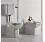 Крышка-сиденье Kerasan Waldorf 418601 белая, с микролифтом, петли бронза
