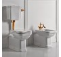 Крышка-сиденье Kerasan Waldorf 418701 белая, с микролифтом, петли золото