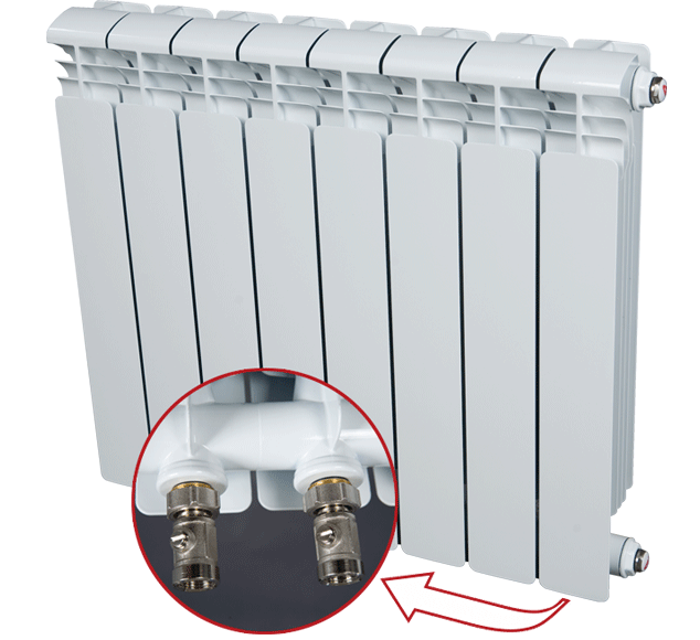 Алюминиевый радиатор нижнее правое подключение Алюминиевый радиатор Rifar Alum 500 (1 секция), 750 цена, купить в Санкт-Петербу